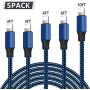 iPhone Charger, DelTuSHAU MFi Certified Cable 5 Pack (3ft×2 6ft×2 10ft) High Speed Transfer Cords USB Fast Charging&Syncing Cable Compatible with iPhone 11/11 Pro Max/XS MAX/XR/XS/X/8/7/Plus/6S/iPad