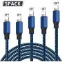 iPhone Charger, DelTuSHAU MFi Certified Cable 5 Pack (3ft×2 6ft×2 10ft) High Speed Transfer Cords USB Fast Charging&Syncing Cable Compatible with iPhone 11/11 Pro Max/XS MAX/XR/XS/X/8/7/Plus/6S/iPad