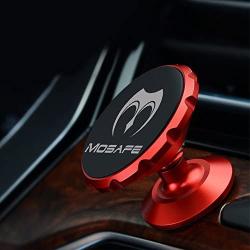 Mosafe Magnetic Car Phone Mount Holder, Universal 360 Degree Rotation Dashboard Car Dash Mount for GPS iPhone Xs Max XR X 11 8 7 6 Plus/Samsung Galaxy S20 S10+ S9 S8 / Note 8 (Red)