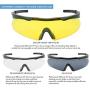 XAegis Tactical Eyewear 3 Interchangeable Lenses Outdoor Unisex Shooting Glasses