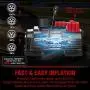 Portable Air Compressor Tire Inflator - 12V DC Heavy Duty Digital Pump with 9 LED Light for Car/Motorcycle/Air Matress, 3.7M Extended Cord Upgraded Quick Connector,Fast Inflation,Multitool Incl