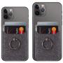 Card Holder for Back of Phone,RFID Blocking Ring Pocket Wallet Stick on Cell Phone Credit for iPhone/Most Smartphones(Black)