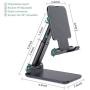 Esonstyle Cell Phone Stand Tablet Stand Foldable Portable Desktop Stand Adjustable Height and Angle Phone Holder for Desk Sturdy Aluminum Metal Stand Compatible with iPhone 11 Pro XS Max XR X Samsung