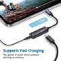 ESR 2-in-1 USB-C PD Headphone Jack Adapter, Type-C to 3.5mm Audio Adapter, for Aux, Stereo, Earphones, Headset, Headphones, Compatible with Galaxy S20/S10/Note10, Pixel 3/4, iPad Pro 2018, Black