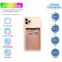 [2PC] RFID Blocking Phone Card Wallet - Double Secure Pocket - Ultra-Slim Self Adhesive Credit Card Holder Card Sleeves Phone Wallet Sticker All Smartphones(Gold)