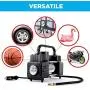 AutoVirazh Air Compressor Tire Inflator, 12V Portable Air Pump for Car Tires, Tire Pump with LED Light, Long Cable and Auto Shut Off Compatible with Car, Bicycle, Motorcycle, Balls, Inflatable Pool