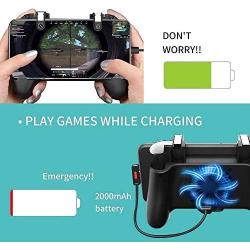 Mobile Game Controller [Upgrade Version] Mobile Gaming Trigger for PUBG/Fortnite/Rules of Survival Gaming Grip and Gaming Joysticks for 4.5-6.5inch Android iOS Phone (Renewed)