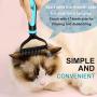 Pet Grooming Tool - 2 Sided Undercoat Rake for Cats & Dogs - Safe Dematting Comb for Easy Removing Mats Tangles and Shedding (Blue)