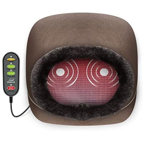 Snailax 3-in-1 Foot Warmer & Back Massager and Foot Massager with Heat, Vibration Massage with 2 Settings of Heating Pads, Feet Massage Machine for Foot,Leg,Back Pain Relief