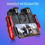Meiyiu for PUBG Mobile Game Controller Trigger Fire Button Six Finger with Cooler Holder for Smart Phone