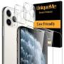 UniqueMe 2 Pack Screen Protector +2 Pack Camera Lens Protector for iPhone 11 Pro Max(6.5 inch) Tempered Glass, Case Friendly No-Bubble High Definition Clear
