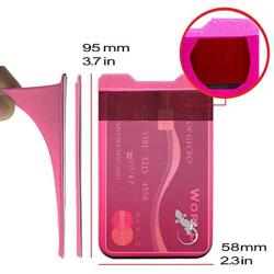 Phone Wallet - Adhesive Card Holder - Cell Phone Pouch - Stick on Lycra Pocket by Gecko - Carry Credit Cards and Cash - RFID Protection Sleeve – Pink