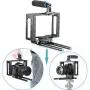 Neewer Aluminum DSLR Camera Cage Kit With 15mm Rod Rig For Nikon Pentax Canon Sony and Other DSLR Camera to Mount Microphones, Monitor, Sound Recorders, Top Handle, Tripod, Follow Focus Neewer Aluminum DSLR Camera Cage Kit With 15mm Rod Rig For Nikon Pentax Canon Sony and Other DSLR Camera to Mount Microphones, Monitor, Sound Recorders, Top Handle, Tripod, Follow Focus