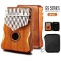 MIFOGE Kalimba Thumb Piano 17 Keys with Mahogany Wood,Mbira,Finger Piano Builts-in Waterproof Protective Box, Easy to Learn Portable Musical Instrument,Gift for Kids Adult Beginners