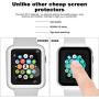 Ritastar for Apple Watch Cover with Screen Protector 38mm,Thin Plating Metal Bumper Case and Hard PET Protective Film,High Sensitive Touch,Impact Resistant,No Bubble for iWatch Series 3/2/1,Silver