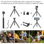 Phone Tripod Selfie Stick Kit, SmilePowo Flexible Tripod Stand Extensible Selfie Stick with Bluetooth Remote/Adapter/Clip for iPhone,Android Phones,GoPro Sports Action Camera,Small Digital Camera (M)