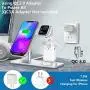 MITERV Wireless Charger, 3 in 1 Qi-Certified Fast Charging Dock Station for iPhone 11/11 Pro Max/XR/XS/X/8/8P Nightstand Mode for Apple Watch Series 5/4/3/2/1 Airpods Pro/2/1 Sliver