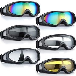 Frienda 6 Pieces Goggles Motorcycle Goggles for Women,Safety Goggles ATV Dirt Bike Off Road Racing MX Goggle Military Sunglasses Outdoor Tactical Goggles