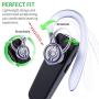 Bluetooth Headset, COMEXION Wireless Business Earpiece V4.1 Lightweight Noisy Suppression Bluetooth Earphone with Microphone for Phone/Laptop/Car（Blue+Case）