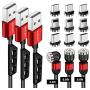 Magnetic Charging Cable [3pk 3ft/6ft/6ft] ModTech 3 in 1 USB 360 Magnetic Phone Charger - Nylon Braided Magnetic Charger - Compatible Micro USB - Type C - iProducts (Red 2A/3pck)
