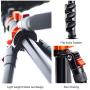 K&F Concept 72 Inch Camera Tripod, S211 Transverse Center Column Aluminium Professional DSLR Tripod with 360 Degree Ball Head,Quick Release Plate,Detachable Monopod 10kg Load for Travel and Work