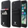 Monca Credit Card [Double Secure] Holder Stick on Wallet Discreet ID Holder Lycra Spandex Card Sleeves [Lid & Pocket] iPhone x 6s 7 8 Samsung Galaxy s8 Note 8 Blu Smartphones (Black)