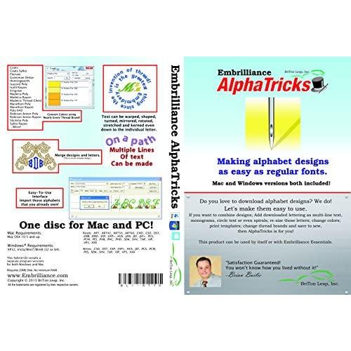 Embrilliance AlphaTricks Embroidery Software for Mac & PC
