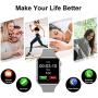 Smart Watch Compatible iOS iPhone Android Samsung，WJPILIS Bluetooth Smart Watch Touchscreen Fitness Activity Tracker with Camera Sleep Monitor Step Counter SIM SD Card Slot for Women Men (Red)