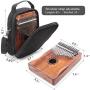 Kalimba Thumb Piano 17 Key, Portable Mbira Wood Finger Piano with 2 Bag and Sheet Music, Gifts for Kids Adult Beginners Professionals