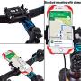 Universal Bike Phone Mount Motorcycle Phone Holder with 2 Adjustable Anti Shake Silicone Bands Fits Most Bicycle Handlebars, Stem Compatible for All Smartphones iPhone X XR 6 7 8 Plus Galaxy S10 S9 S8