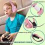 SVYHUOK Pink Gaming Headset for Girl, Women, Kids, PC, PS4, New Xbox One, Foldable On-Ear Headphone with Detachable Mic, Stereo 30MM Speaker Driver Unit Gift for Children, Teenager, Younger