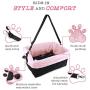 Cozy Boost Premium Quality Dog Booster Seat with Clip On Leash and Collapsible Dish for Small Dogs, Puppies, and Pets