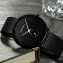 Mens Watches Ultra-Thin Minimalist Waterproof - Fashion Wrist Watch for Men Unisex Dress with Stainless Steel Mesh Band