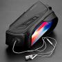 Bike Phone Front Frame Bag Bicycle Bag Cycling Phone Mount Top Tube Pouch Bag Bike Phone Case Holder Accessories Compatible with Mobile Phone Below 6.2”
