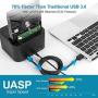 Unitek USB 3.0 to SATA I/II/III Mini Dual Bay External Hard Drive Docking Station for 2.5/3.5-inch HDD SSD, Offline Clone Duplicator Function Support UASP and 16TB with 12V/3A Power Adapter