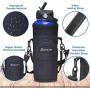 BUZIO Water Bottle Holder Carrying Pouch for 40oz 64 oz Bottles - Carry, Protect and Insulate Your Flask with This Military Grade Carrier an Adjustable Padded Shoulder Strap