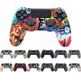 MeterMall Electronic Gamepad Camouflage Case Graffiti Studded Dots Silicone Rubber Gel Skin for Sony PS4 Slim/Pro Controller Cover Case for Dualshock4