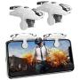 Newseego Mobile Game Controllers, [Quicker Response] Phone Trigger Key Mobile Shooter Aim & Fire Buttons Physical Joystick for Knives Out/PUBG/Rules of Survival L1R1 for iOS Android Phone, White