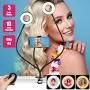 Selfie Ring Light with Cell Phone Holder for iPhone Beauty Lamp Compatible with iPhone&Android Fill Light for Live Stream Makeup LED Circle Light ARO De Luz para Maquillaje 4 Light Mode&10 Level USB