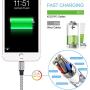 iPhone Charger KOZOPO Fast Charging Nylon Braided 3Pack 6feet Durable High Speed Data Sync Cord Connector Extra Long Power Cable Compatible with iPhone Xs Max/XR/X/8/7/Plus/6S/6/SE/5S/iPad