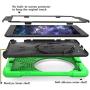 iPad 9.7 Rugged Protective Case with Strap for Kids Girls Boys, TSQ Heavy Duty Hard Durable Defender Drop Kids Shock Proof Case with Rotation Stand,Handle Hand Strap Grip& Neck Shoulder Strap Green