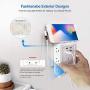VASTFAFA 6 AC Outlets Surge Protector,Multi Outlet Wall Adapter,USB Power Strip Extension - Mountable Grounded Surge Protector, Portable Outlet Extender for TV Computer Laptops Smartphone White