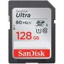 SanDisk Ultra 128GB SDXC UHS-I Memory Card up to 80MB/s (SDSDUNC-128G-GN6IN), Black