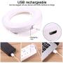 2 Pieces Selfie Ring Light, 3 Modes Adjustable Tones Selfie Fill Light USB Rechargeable Cell Phone Laptop Selfie Light Clip with 40 LED Beads, Makeup Light Ring for Selfie Photography Video Livestream