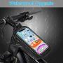 Bike Phone Front Frame Bag - Waterproof Bicycle Top Tube Cycling Phone Mount Pack with Touch Screen Sun Visor Large Capacity Phone Case for Cellphone Below 6.5’’ iPhone 7 8 Plus xs max