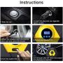 Audew Portable Air Compressor Tire Inflator with Gauge, Auto Digital Air Pump for Car Tires with Extra LED Light, DC 12V 150 PSI Tire Pump for Car,Bicycle,Motorcycle,Basketball,Pool Toys