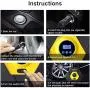 Audew Portable Air Compressor Tire Inflator with Gauge, Auto Digital Air Pump for Car Tires with Extra LED Light, DC 12V 150 PSI Tire Pump for Car,Bicycle,Motorcycle,Basketball,Pool Toys
