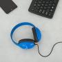 Egghead Heavy-Duty Kids Headphones w/Tangle-Free Fabric Cord (Pack of 10) Blue