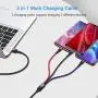 5FT Multi Charging Cable, USAMS Nylon Braided 2Pack 3 in 1 USB Charging Cable Adapter with USB Type C/Micro USB Connectors for Mobile Phones Tablets and More 5FT Multi Charging Cable, USAMS Nylon Braided 2Pack 3 in 1 USB Charging Cable Adapter with USB Type C/Micro USB Connectors for Mobile Phones Tablets and More