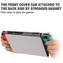Valkit Protective Case Cover for Nintendo Switch 2017, Comfortable Soft TPU Grip Case and Ergonomic Anti-Scratch Shock-Absorption Cover with Leather Smart Cover, Gery